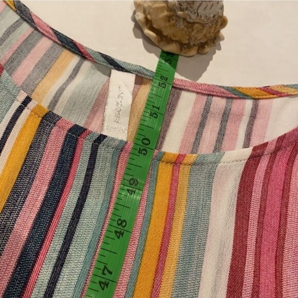 NWT La Moda Vertical Stripe Maxi Dress High Slits Size S/M - Picture 11 of 12